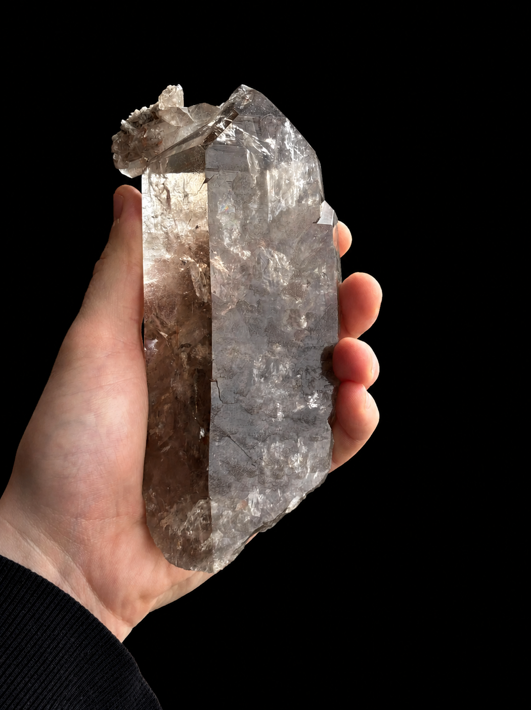 Large Smoky Quartz Crystal with Inclusions | Diamantina Brazil Quartz Point | Natural Cabinet Mineral Specimen