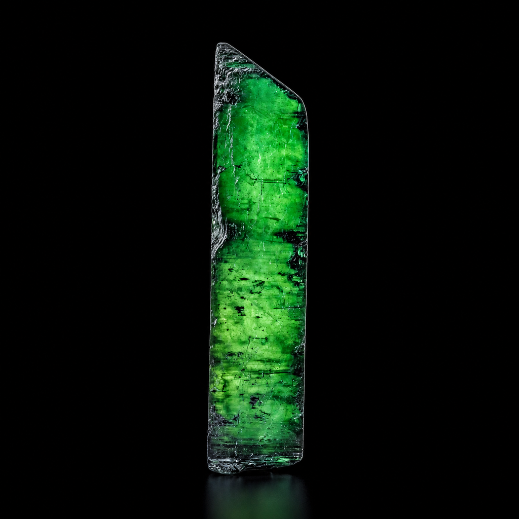 Intense Green Vivianite Crystal from Roșia Poieni Mine, Romania