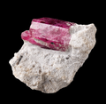 Title: Natural Red Beryl Crystal on White Matrix – Violet Claim, Wah Wah Mountains, Utah – Rare Thumbnail Mineral Specimen