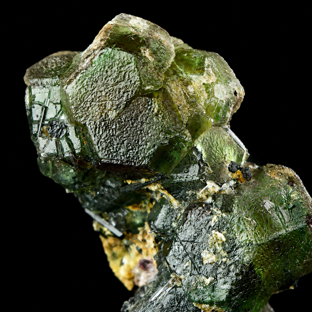 Green Fluorite with Schorl from Erongo Mountains, Namibia