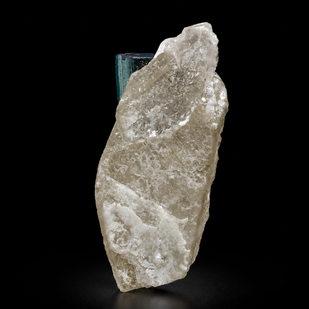 Indicolite Tourmaline with Quartz from Kunar, Afghanistan