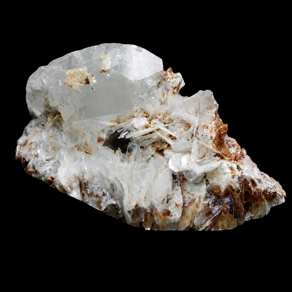 Tabular Aquamarine with Muscovite from Pingwu Mine, China