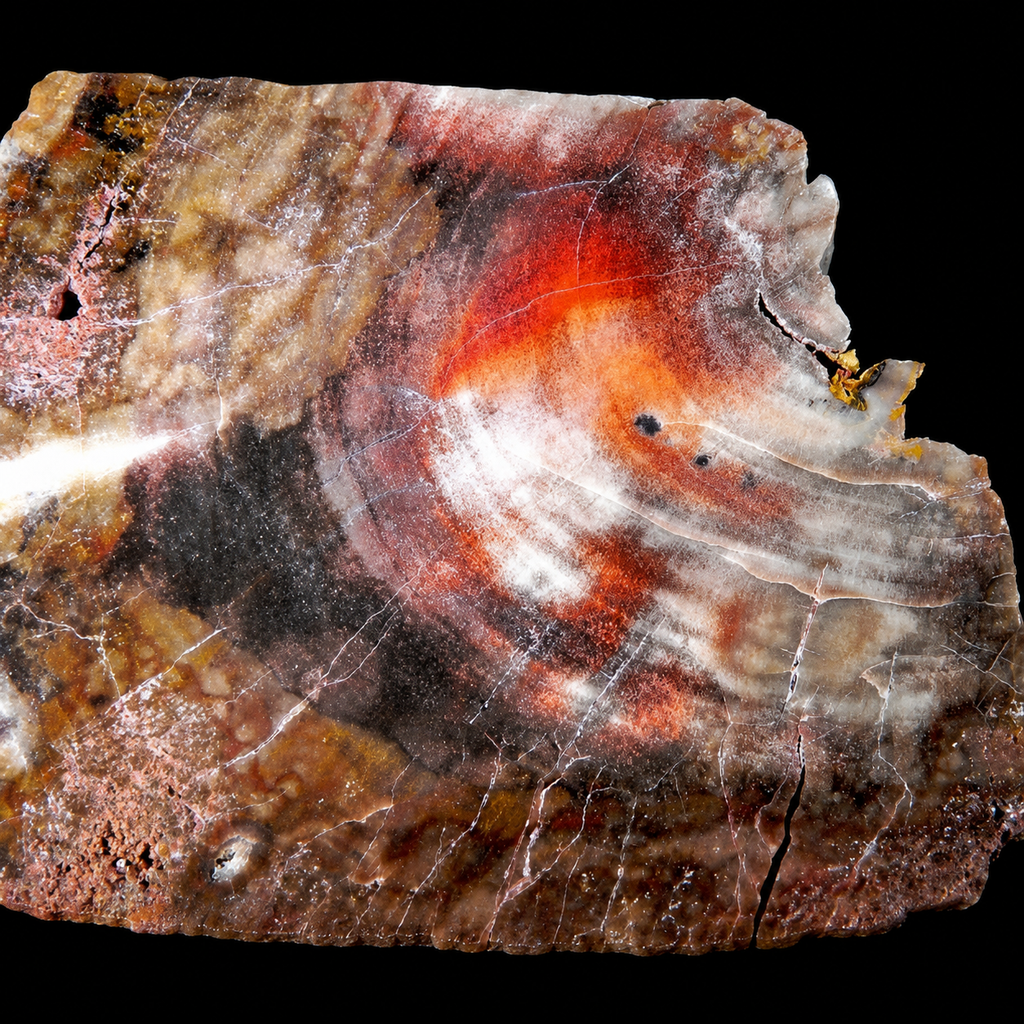 Petrified Wood with Quartz from Chemnitz, Germany