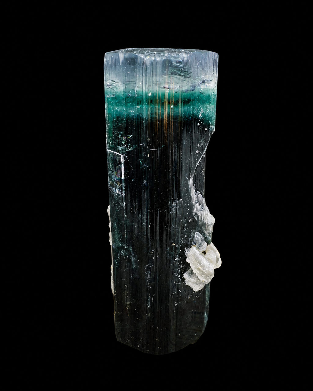 Sea-Blue Green Elbaite Tourmaline with Cleavelandite from Chamachhu, Pakistan