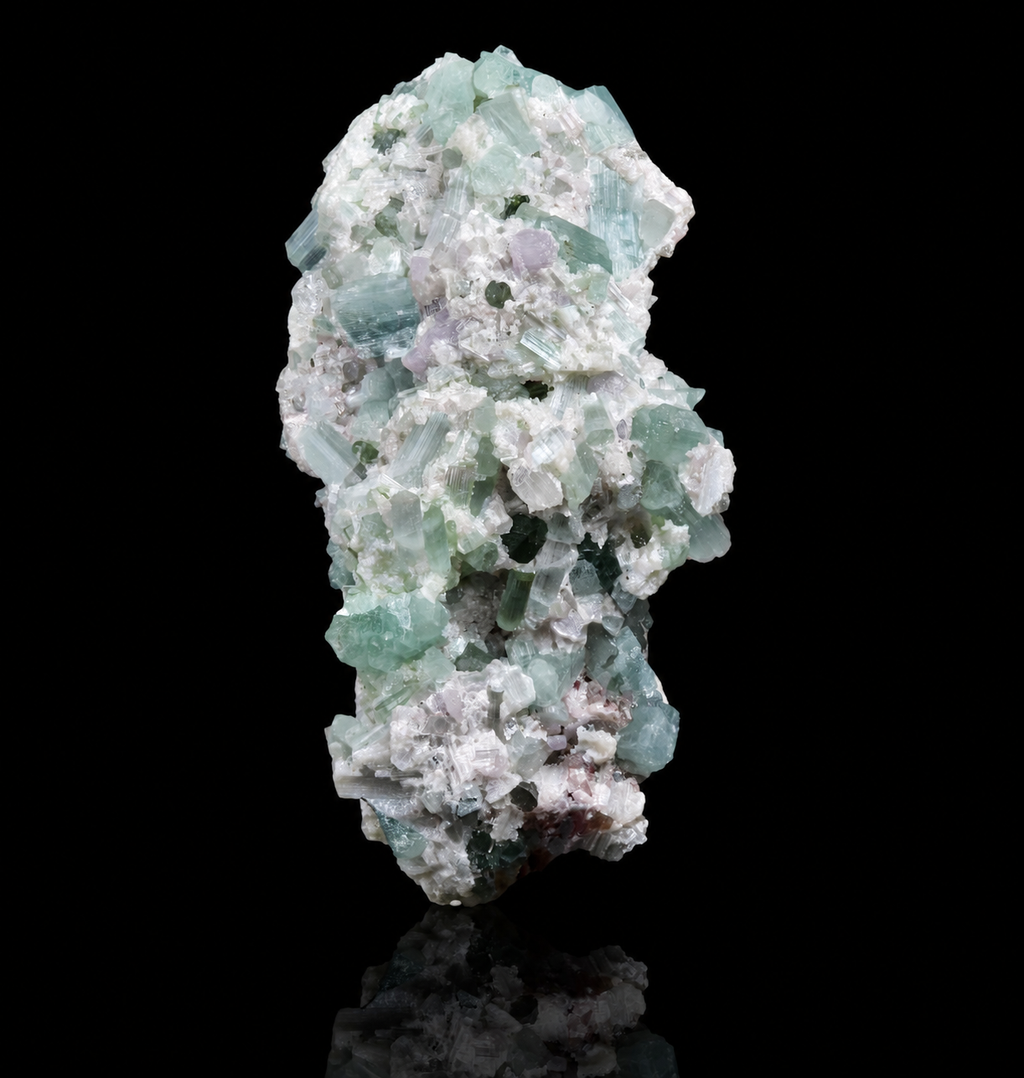 Blue-Green Tourmaline on Matrix Specimen | Afghanistan Crystal Display (5.5 cm)