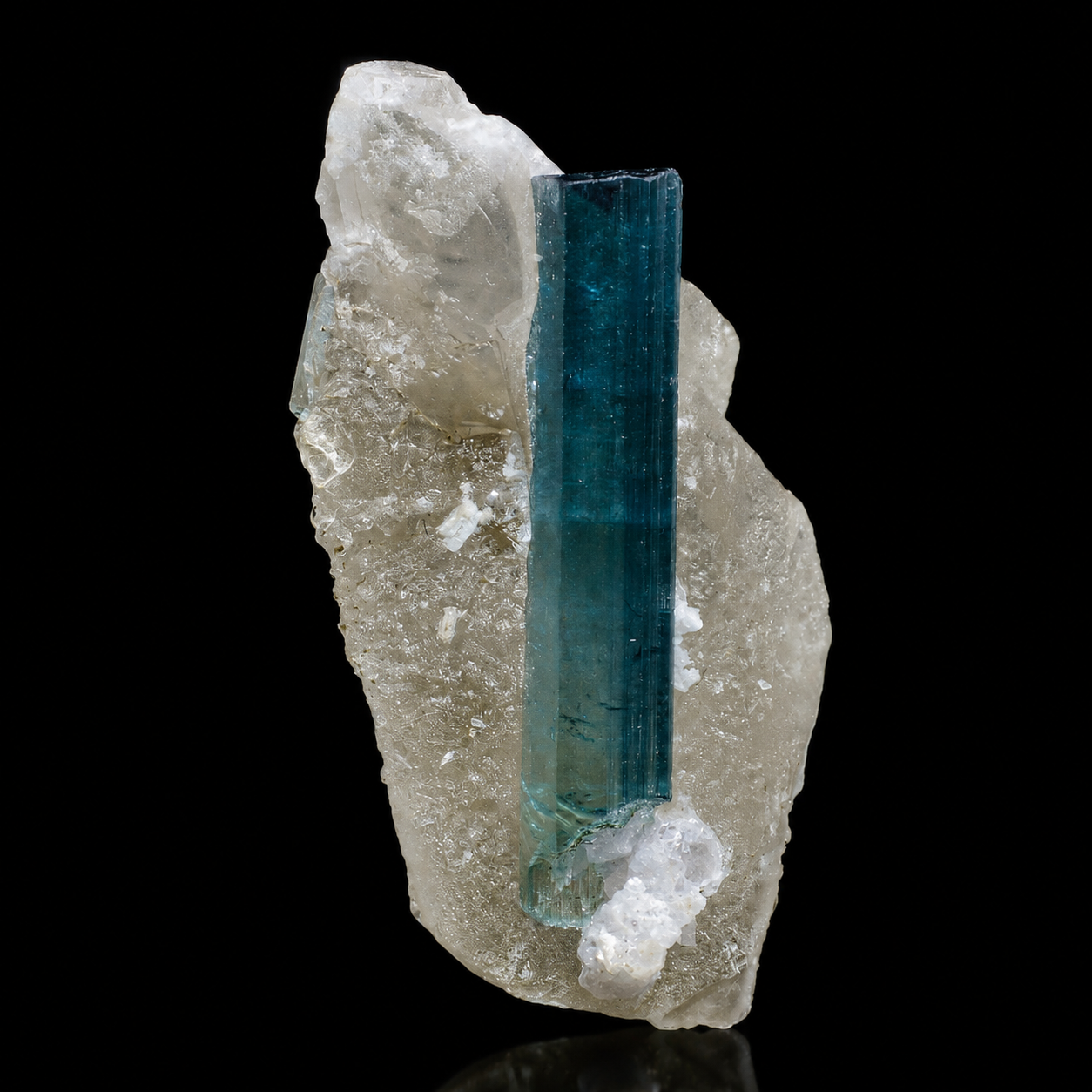 Indicolite Tourmaline with Quartz from Kunar, Afghanistan