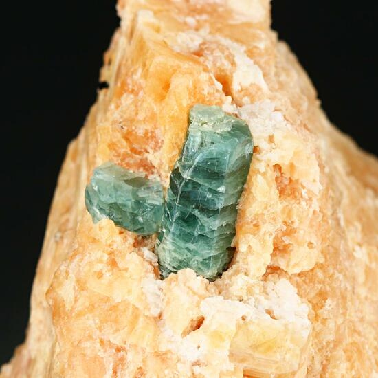 Blue-Green Fluorapatite on Calcite from Lake Baikal, Russia