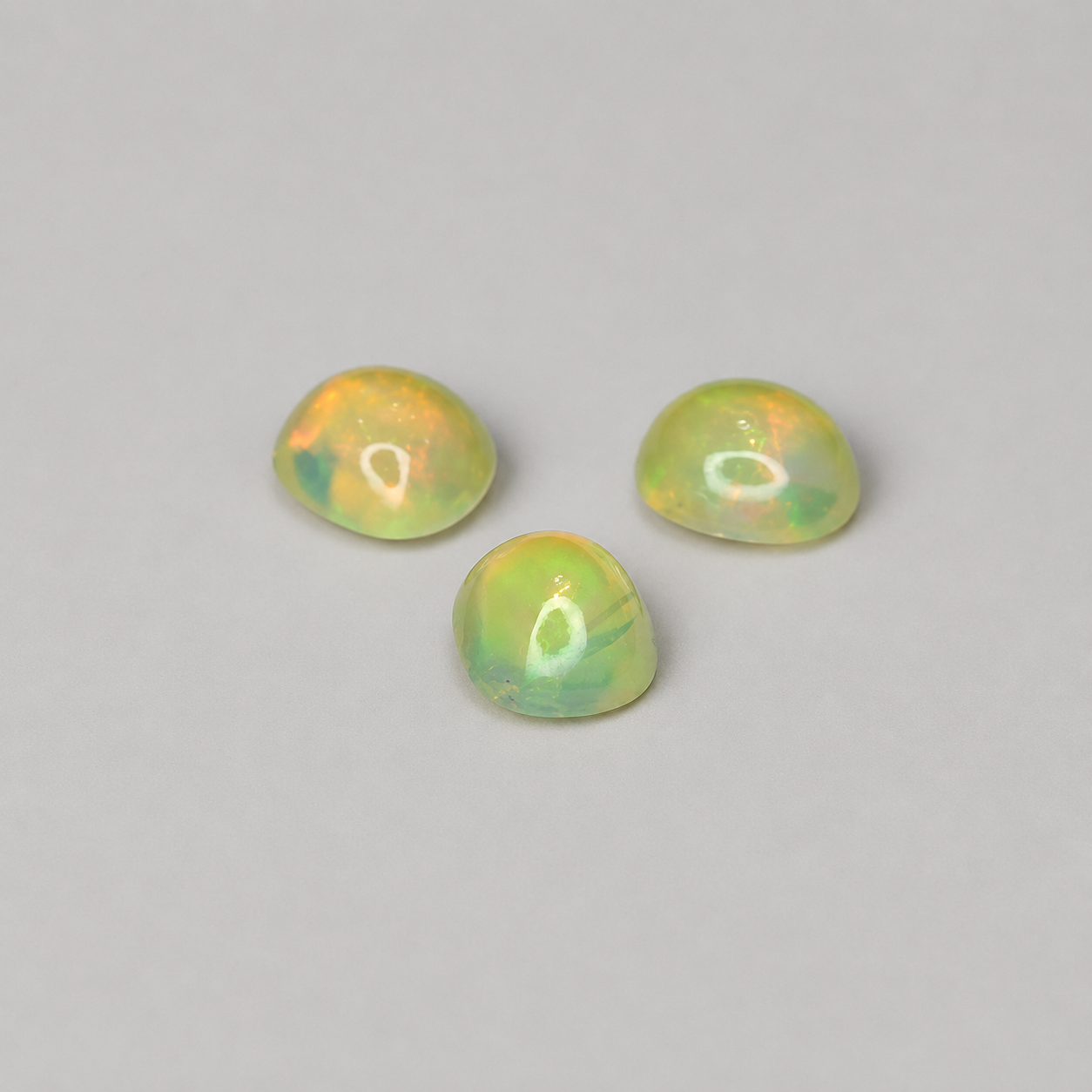 Natural Australian Opal Cabochon Trio from Lightning Ridge