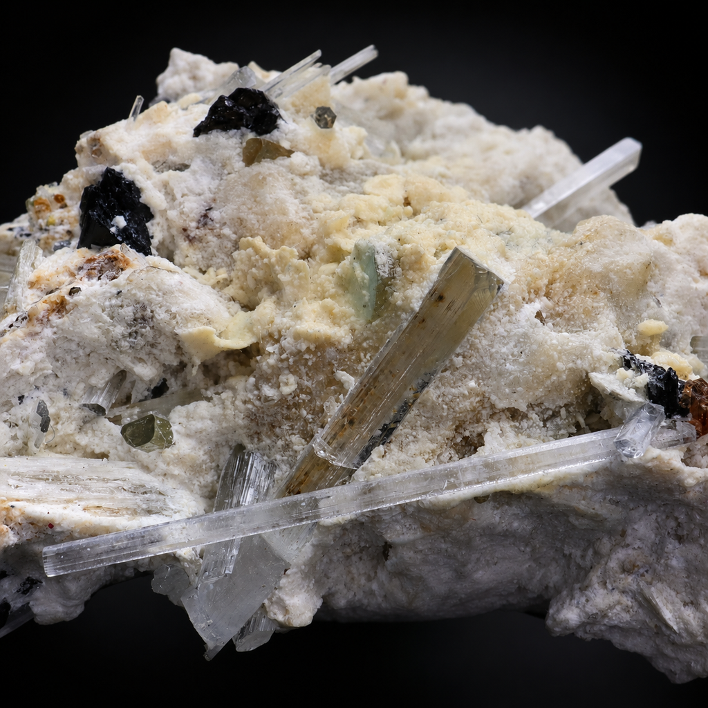 Aquamarine with Spessartine & Schorl from Skardu, Pakistan