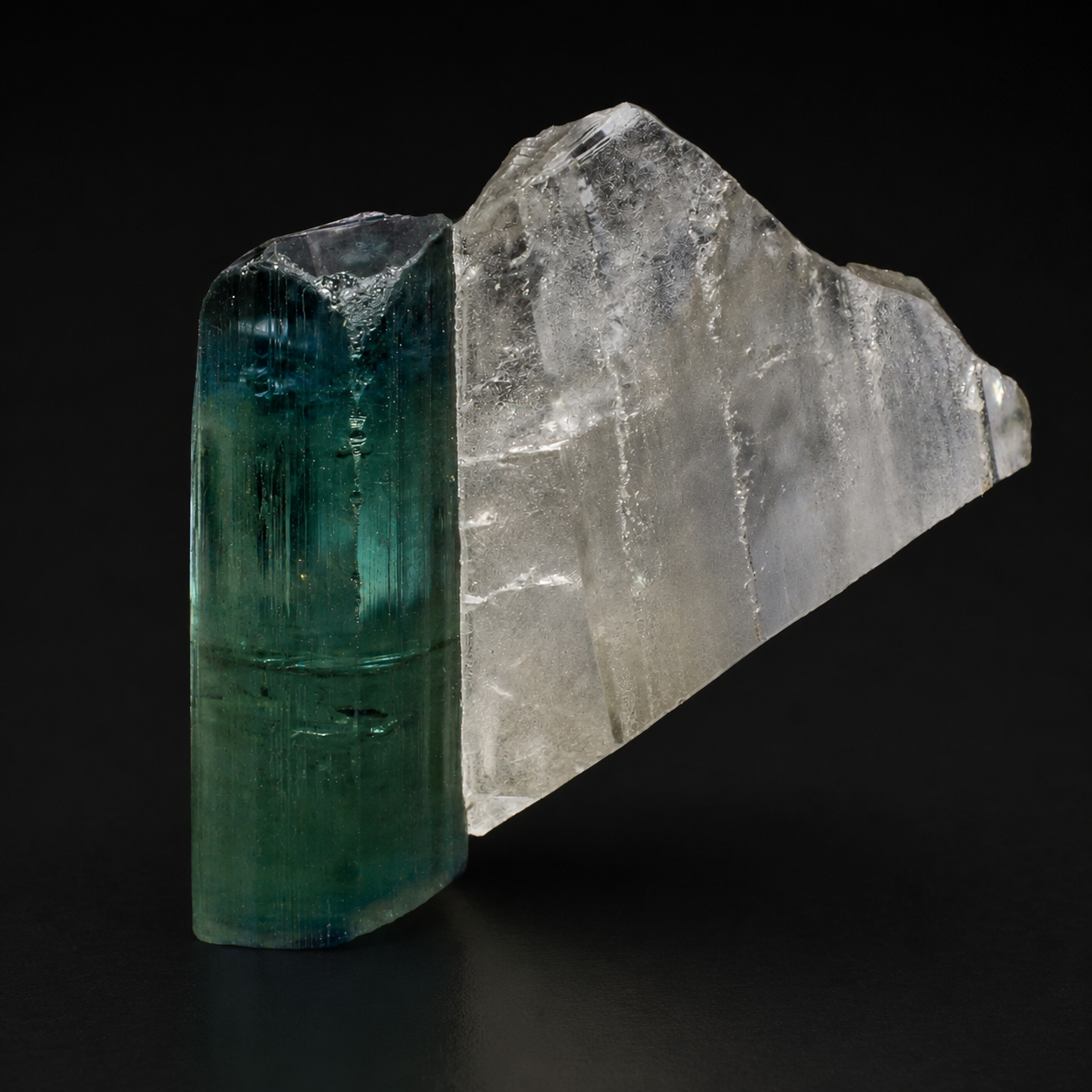 Green Tourmaline with Quartz from Kunar, Afghanistan