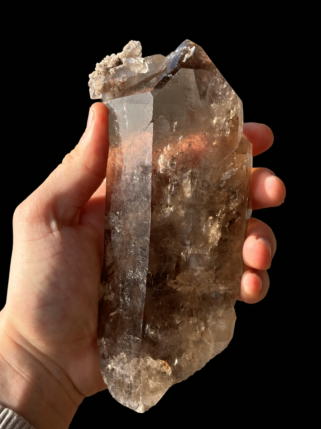 Large Smoky Quartz Crystal with Inclusions | Diamantina Brazil Quartz Point | Natural Cabinet Mineral Specimen