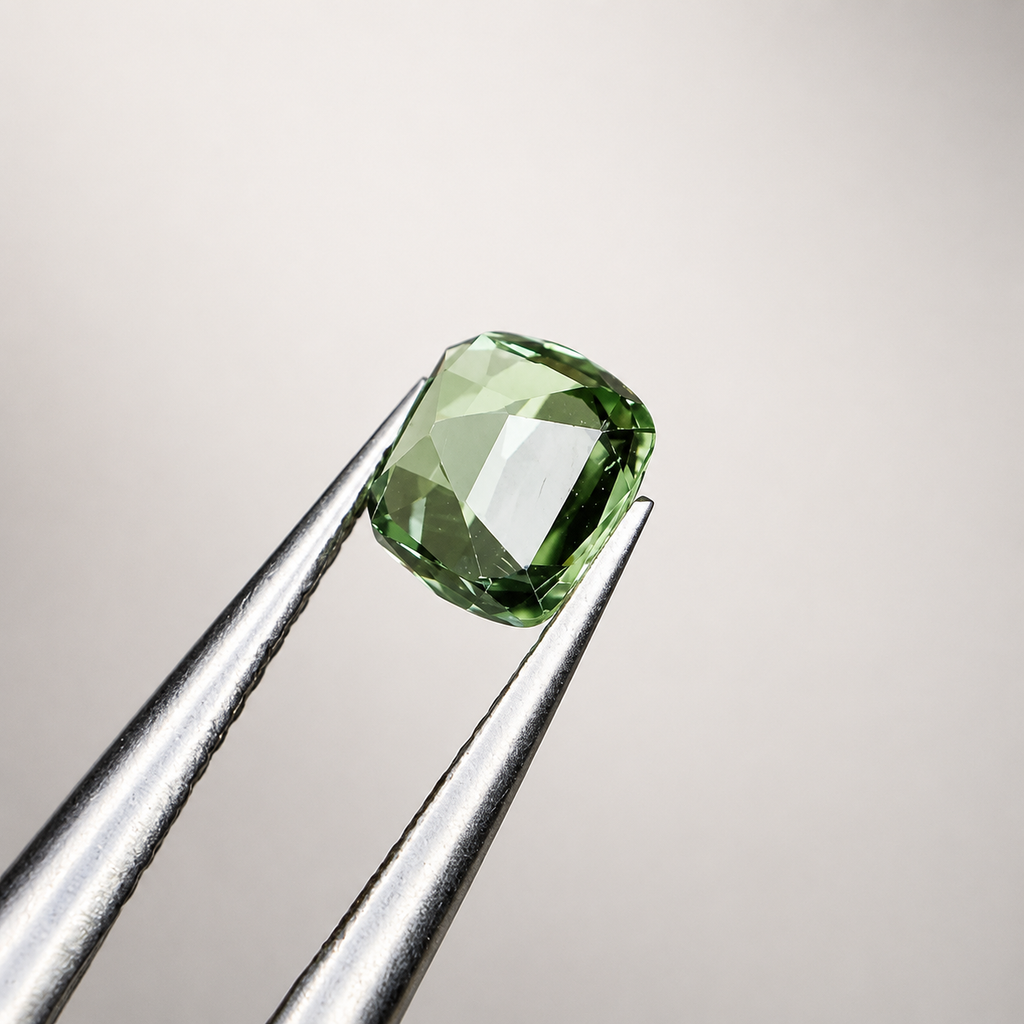 1.35 ct Eye-Clean Green Tourmaline Gemstone from Kunar, Afghanistan